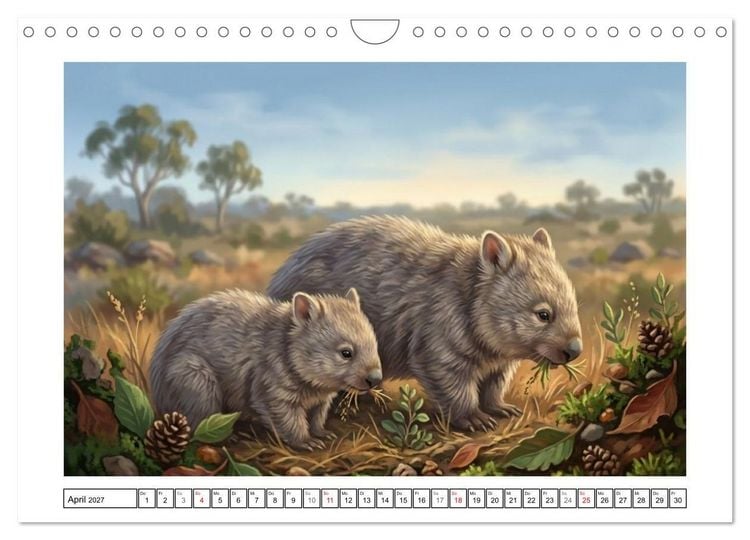 Produktbild: Wombats - Kurze Beine, gro&szlig;es Herz (Wandkalender 2027 DIN A4 quer), CALVENDO Monatskalender