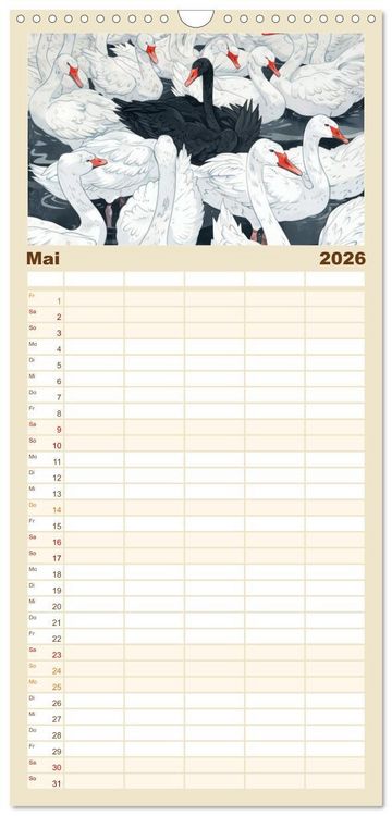 Produktbild: Familienplaner 2026 - Hervorstechen ist Trumpf mit 5 Spalten (Wandkalender, 21 x 45 cm) CALVENDO