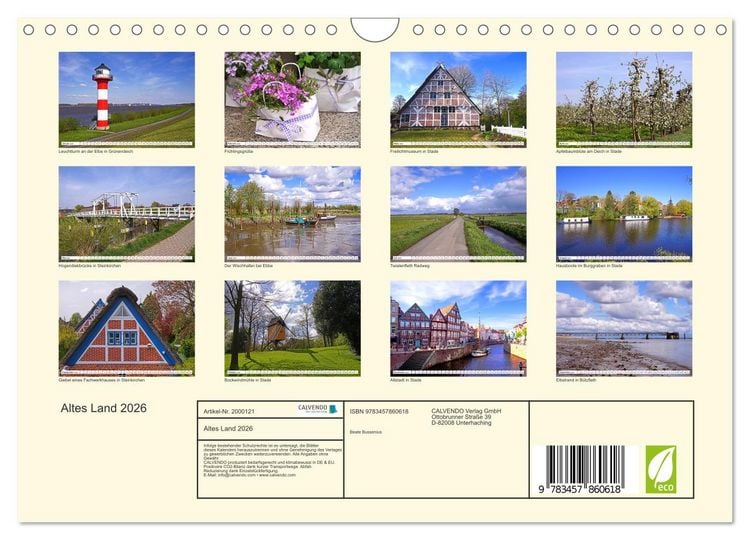 Produktbild: Altes Land 2026 (Wandkalender 2026 DIN A4 quer), CALVENDO Monatskalender