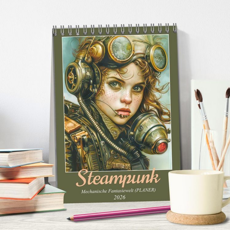 Produktbild: Steampunk - Mechanische Fantasiewelt (Tischkalender 2026 DIN A5 hoch), CALVENDO Monatskalender