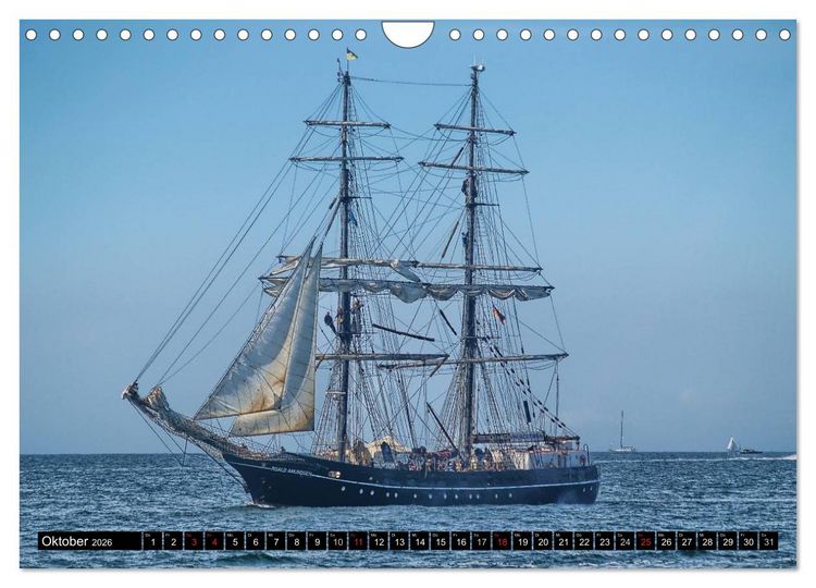 Produktbild: Segelschiffe vor Warnem&uuml;nde (Wandkalender 2026 DIN A4 quer), CALVENDO Monatskalender