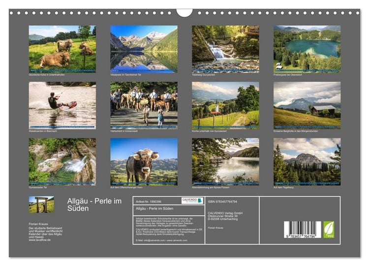 Produktbild: Allg&auml;u - Perle im S&uuml;den (Wandkalender 2026 DIN A3 quer), CALVENDO Monatskalender