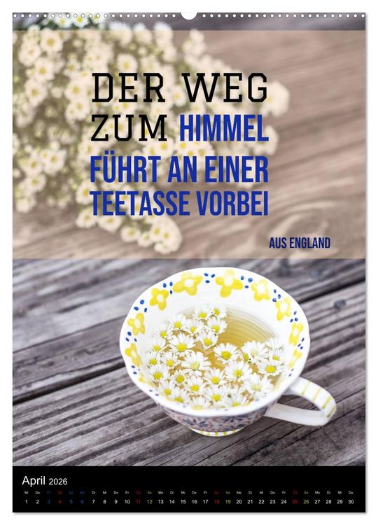 Produktbild: TEE Weisheiten und Zitate (Wandkalender 2026 DIN A2 hoch), CALVENDO Monatskalender