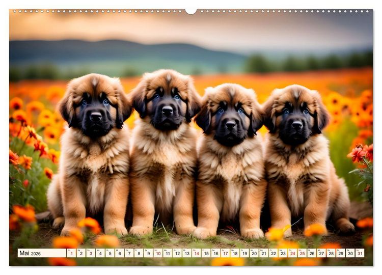 Produktbild: Leonberger - der zahme L&ouml;we (hochwertiger Premium Wandkalender 2026 DIN A2 quer), Kunstdruck in Hochglanz