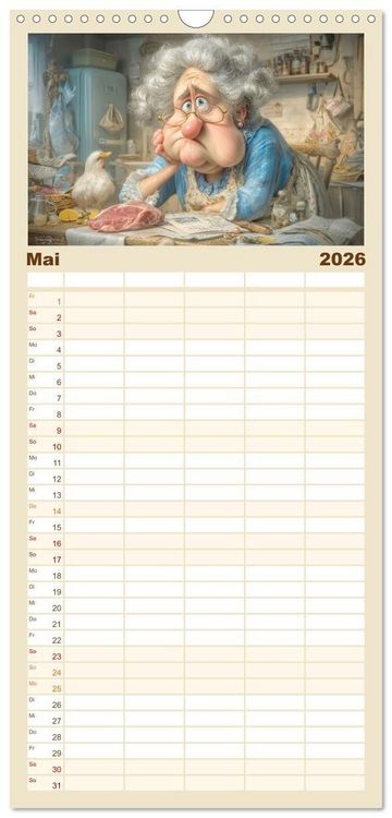 Produktbild: Familienplaner 2026 - Oma macht jetzt Sonderschicht mit 5 Spalten (Wandkalender, 21 x 45 cm) CALVENDO