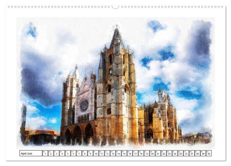Produktbild: F&uuml;nfzehn Jahrhunderte Kirchenbau (hochwertiger Premium Wandkalender 2026 DIN A2 quer), Kunstdruck in Hochglanz