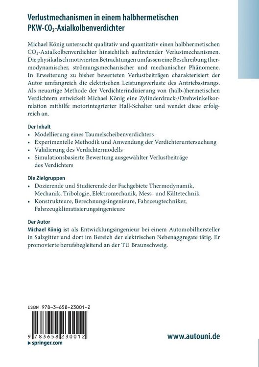 Produktbild: Verlustmechanismen in einem halbhermetischen PKW-CO2-Axialkolbenverdichter