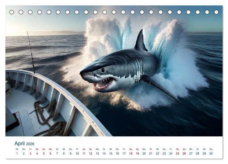 Produktbild: Wei&szlig;e Haie (Tischkalender 2026 DIN A5 quer), CALVENDO Monatskalender