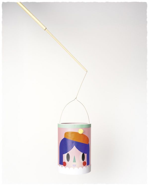 Produktbild: FOLIA Bastelartikel Laternenstab aus Holz mit Drahtb&uuml;gel, inkl. 1 LED-Licht