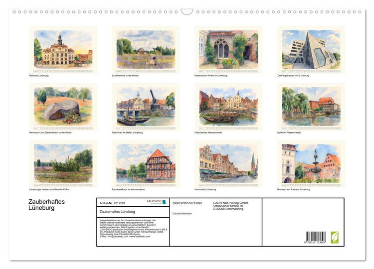 Produktbild: Zauberhaftes L&uuml;neburg (Wandkalender 2026 DIN A2 quer), CALVENDO Monatskalender