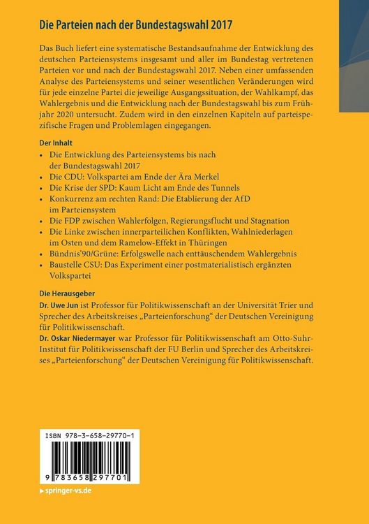 Produktbild: Die Parteien nach der Bundestagswahl 2017