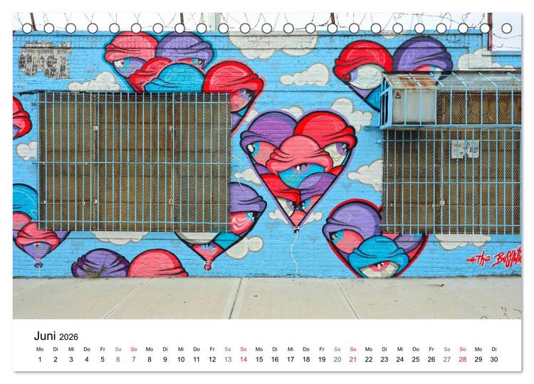 Produktbild: Brooklyn Street Art (Tischkalender 2026 DIN A5 quer), CALVENDO Monatskalender