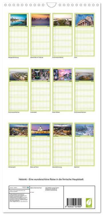 Produktbild: Familienplaner 2026 - Helsinki - Eine wundersch&ouml;ne Reise in die finnische Hauptstadt. mit 5 Spalten (Wandkalender, 21 x 45 cm) CALVENDO