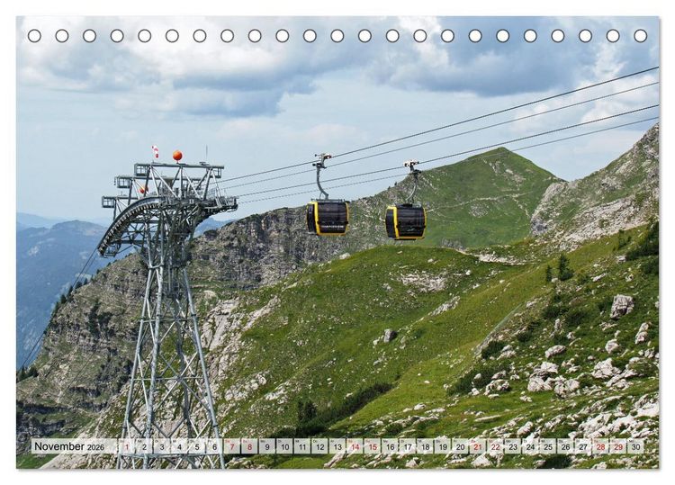 Produktbild: Bergbahnen in den Alpen (Tischkalender 2026 DIN A5 quer), CALVENDO Monatskalender