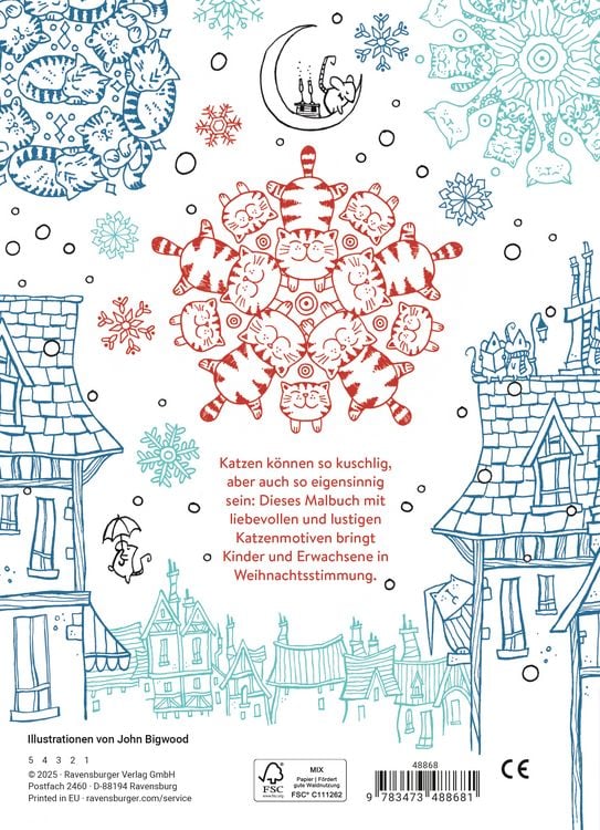 Produktbild: A Million Christmas Cats: Mein Katzen-Malbuch zu Weihnachten