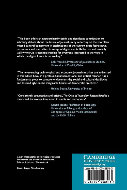 Produktbild: The Crisis of Journalism Reconsidered