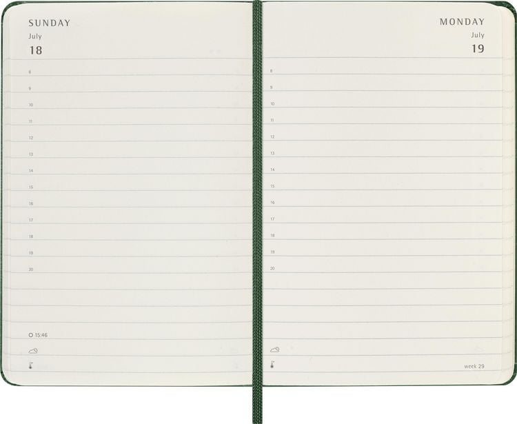 Produktbild: Moleskine 12 Monate Tageskalender 2027, Pocket/A6, 1 Tag = 1 Seite, Fester Einband, Myrtengr&uuml;n