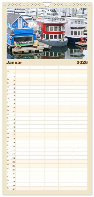 Produktbild: Familienplaner 2026 - 12 Gr&uuml;nde, Vancouver zu lieben. mit 5 Spalten (Wandkalender, 21 x 45 cm) CALVENDO