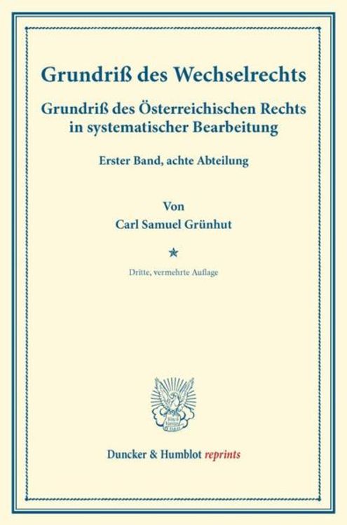 Produktbild: Grundri&szlig; des Wechselrechts.