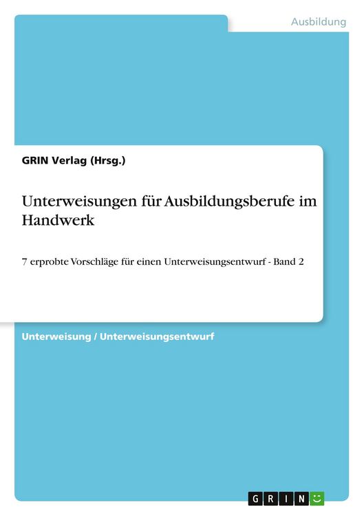 Produktbild: Unterweisungen f&uuml;r Ausbildungsberufe im Handwerk