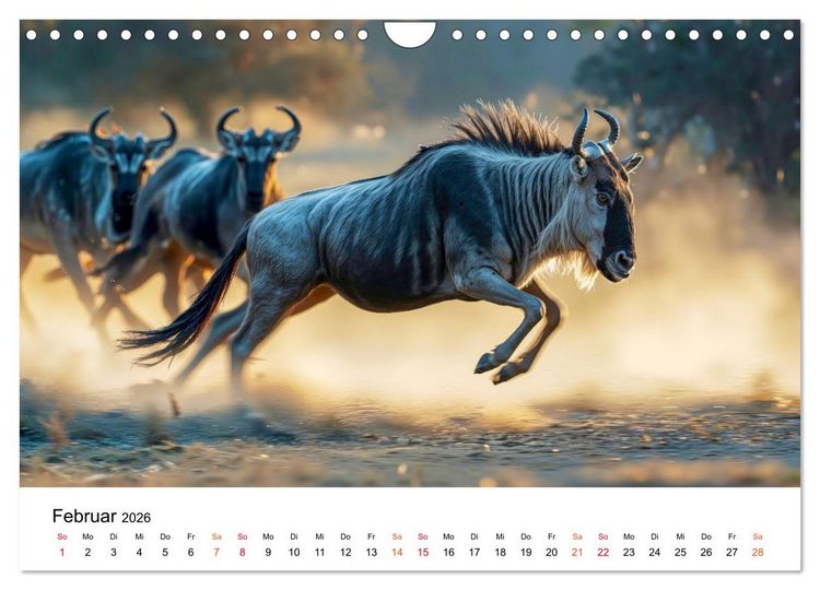 Produktbild: Gnus - die gro&szlig;en Wanderer (Wandkalender 2026 DIN A4 quer), CALVENDO Monatskalender