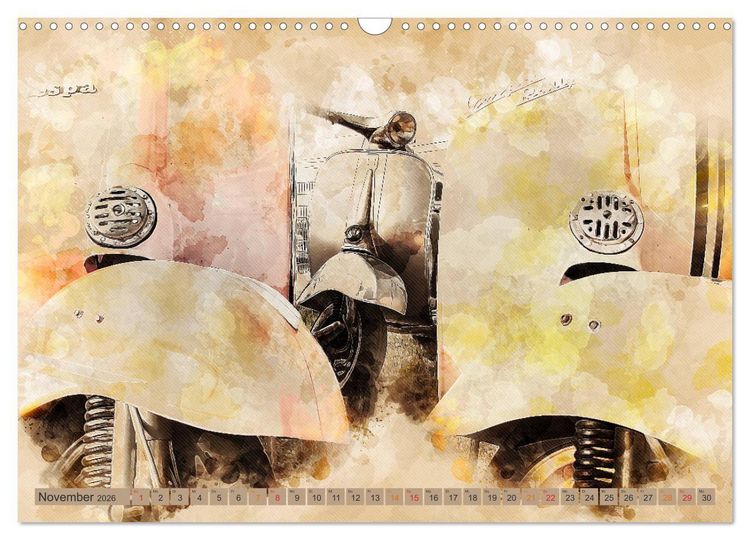 Produktbild: Mototrroller - Vesparade (Wandkalender 2026 DIN A3 quer), CALVENDO Monatskalender