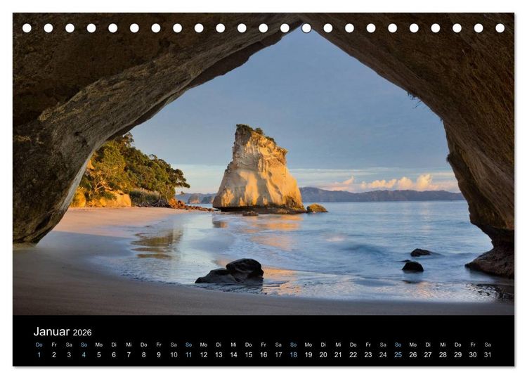 Produktbild: Traumziel Neuseeland 2026 (Tischkalender 2026 DIN A5 quer), CALVENDO Monatskalender