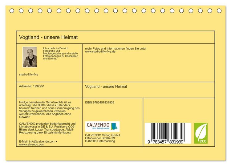 Produktbild: Vogtland - unsere Heimat (Tischkalender 2026 DIN A5 quer), CALVENDO Monatskalender