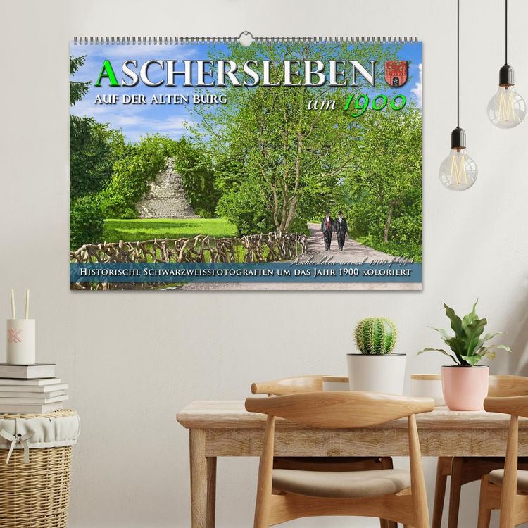 Produktbild: Aschersleben um 1900 &ndash; Auf der alten Burg - Kolorierte Schwarzwei&szlig;fotos (Wandkalender 2026 DIN A2 quer), CALVENDO Monatskalender