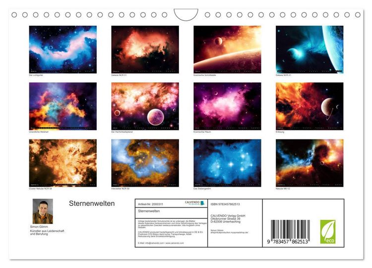 Produktbild: Sternenwelten (Wandkalender 2026 DIN A4 quer), CALVENDO Monatskalender