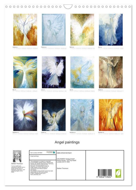 Produktbild: Angel paintings (Wall Calendar 2026 DIN A3 portrait), CALVENDO 12 Month Wall Calendar
