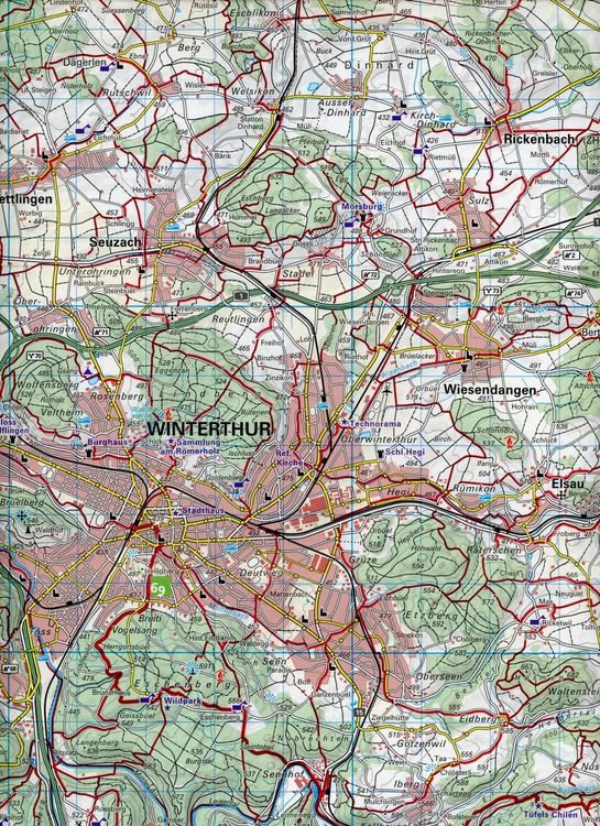 Produktbild: K&uuml;mmerly+Frey Wanderkarte 8 Z&uuml;rcher Unterland 1:40.000