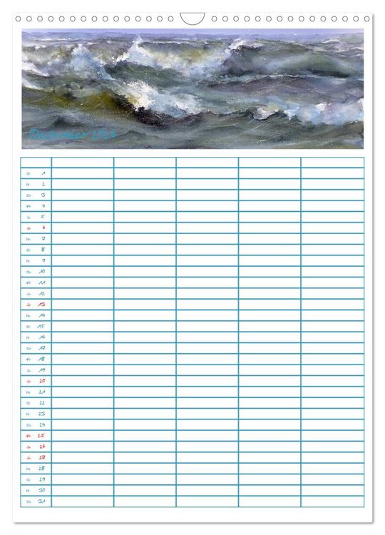 Produktbild: Amrumaquarelle (Wandkalender 2026 DIN A3 hoch), CALVENDO Monatskalender