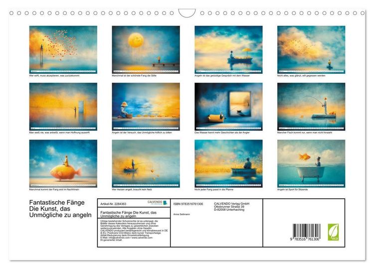 Produktbild: Fantastische F&auml;nge Die Kunst, das Unm&ouml;gliche zu angeln (Wandkalender 2027 DIN A3 quer), CALVENDO Monatskalender