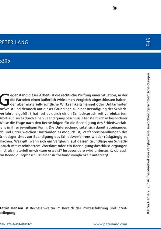 Produktbild: Zur Aufhebbarkeit von Entscheidungen &uuml;ber die Beendigung eines Schiedsverfahrens als Folge eines Vergleiches