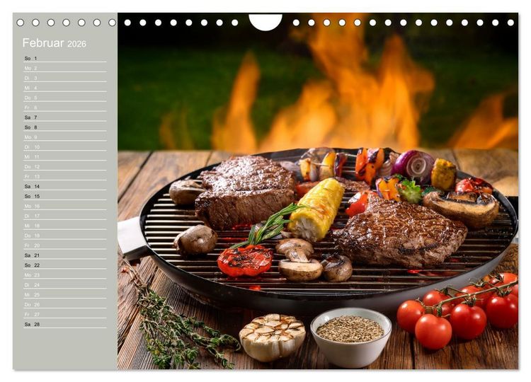 Produktbild: Der Grillkalender f&uuml;r echte M&auml;nner (Wandkalender 2026 DIN A4 quer), CALVENDO Monatskalender
