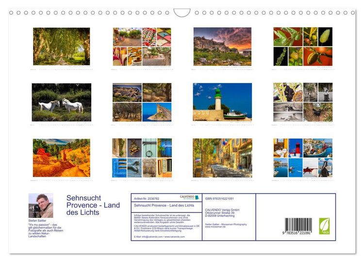 Produktbild: Sehnsucht Provence - Land des Lichts (Wandkalender 2026 DIN A3 quer), CALVENDO Monatskalender