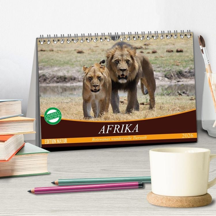 Produktbild: Afrika. Botswanas wundervolle Tierwelt (Tischkalender 2026 DIN A5 quer), CALVENDO Monatskalender