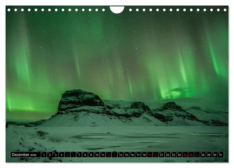 Produktbild: Aurora borealis - Magische Polarlichtn&auml;chte in Island und Norwegen (Wandkalender 2026 DIN A4 quer), CALVENDO Monatskalender