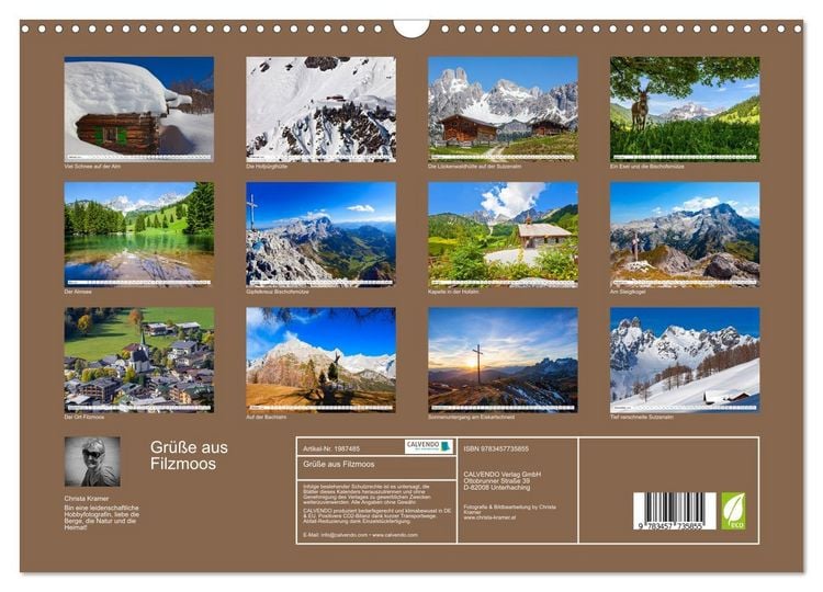 Produktbild: Gr&uuml;&szlig;e aus Filzmoos (Wandkalender 2026 DIN A3 quer), CALVENDO Monatskalender