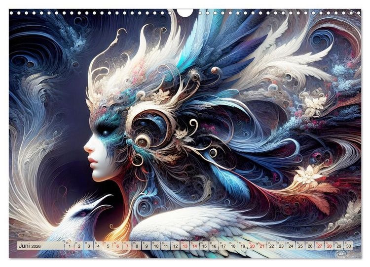 Produktbild: Vogelfrauen Surreale Sch&ouml;nheiten (Wandkalender 2026 DIN A3 quer), CALVENDO Monatskalender