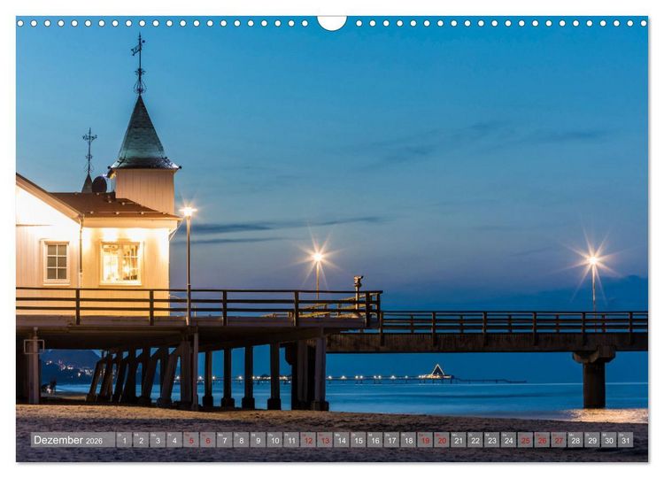 Produktbild: USEDOM Die drei Seeb&auml;der Ahlbeck - Heringsdorf - Bansin (Wandkalender 2026 DIN A3 quer), CALVENDO Monatskalender