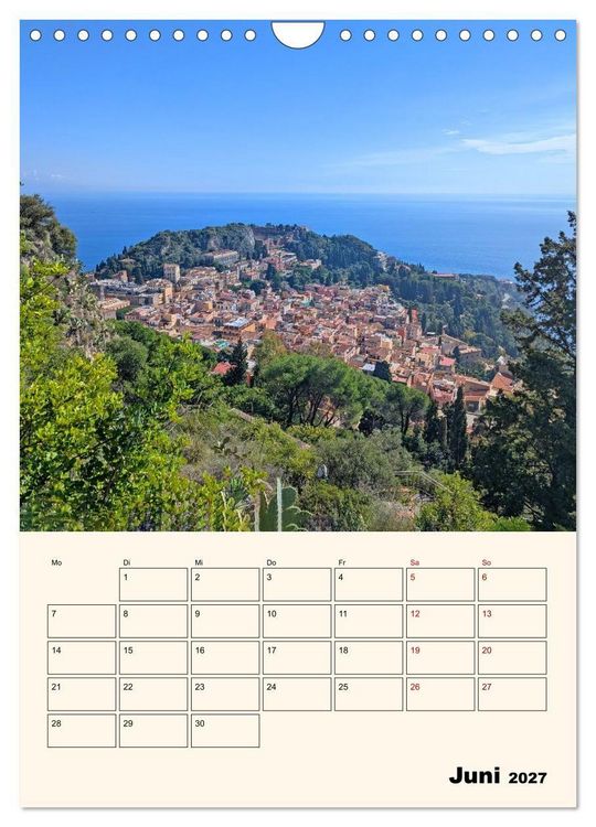 Produktbild: Taormina - &Auml;tna, Meer und antike Steine (Wandkalender 2027 DIN A4 hoch), CALVENDO Monatskalender