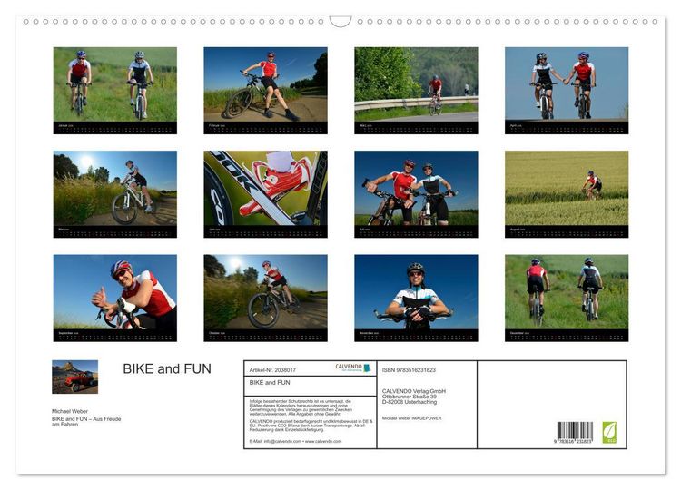 Produktbild: BIKE and FUN (Wandkalender 2026 DIN A2 quer), CALVENDO Monatskalender