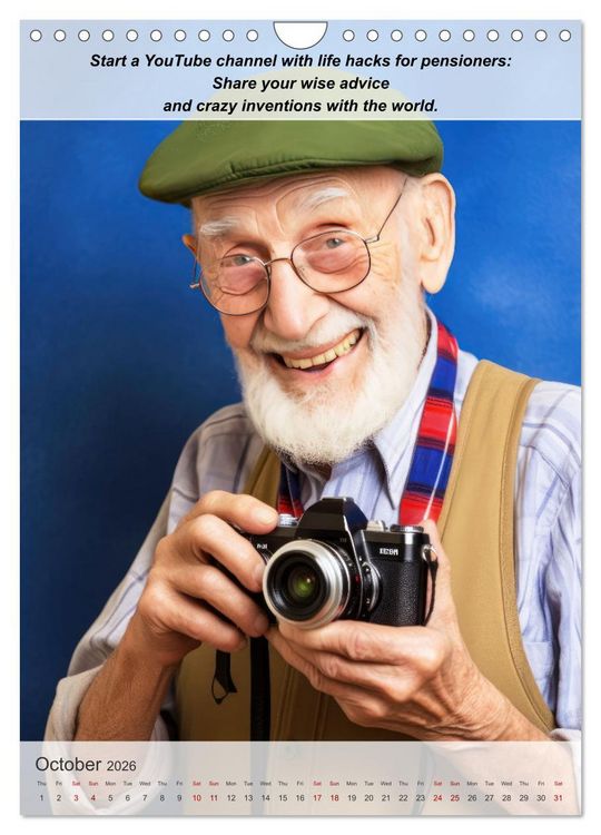 Produktbild: Exploring new passions as a pensioner (Wall Calendar 2026 DIN A4 portrait), CALVENDO 12 Month Wall Calendar