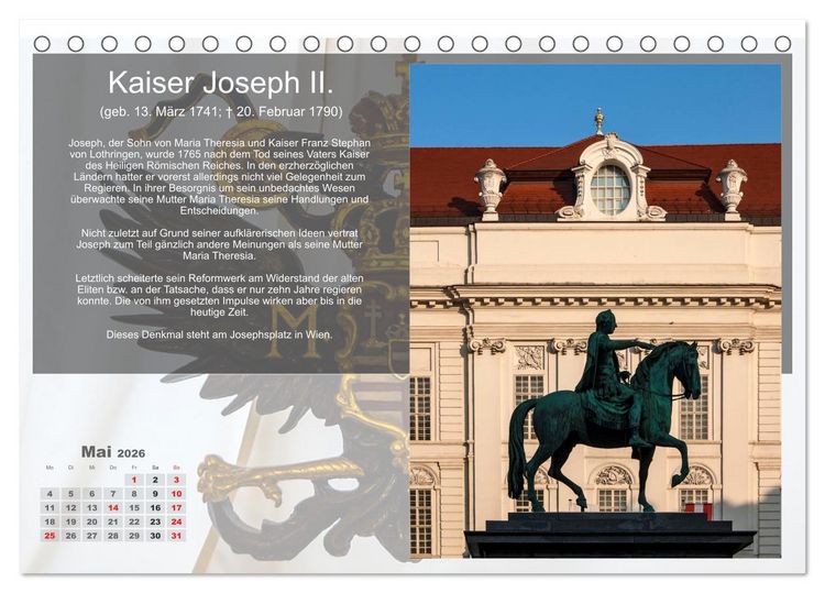 Produktbild: Auf den Spuren der Habsburger (Tischkalender 2026 DIN A5 quer), CALVENDO Monatskalender