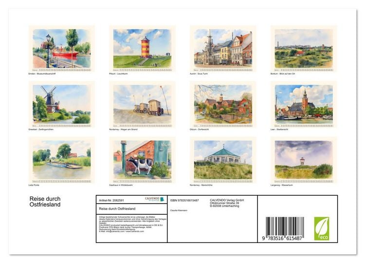Produktbild: Reise durch Ostfriesland (Wandkalender 2026 DIN A4 quer), CALVENDO Monatskalender