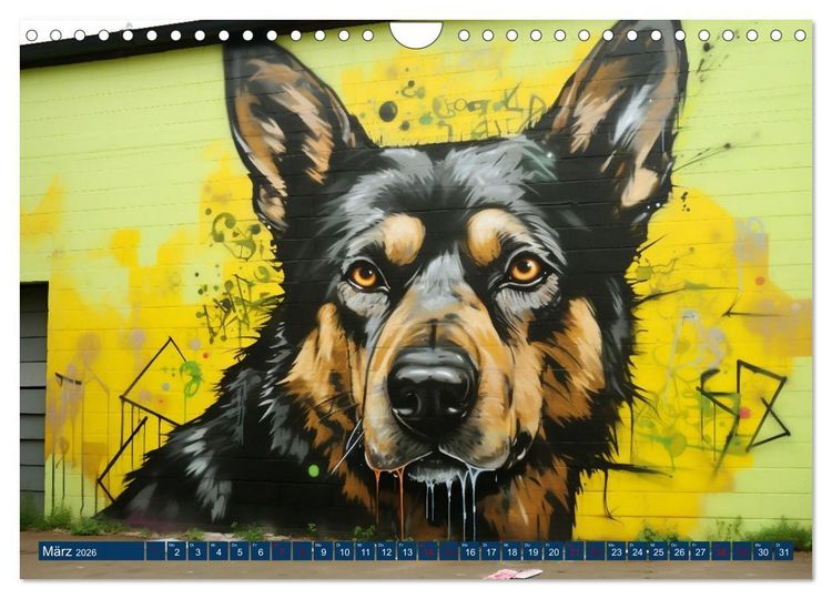 Produktbild: Graffiti Hunde (Wandkalender 2026 DIN A4 quer), CALVENDO Monatskalender