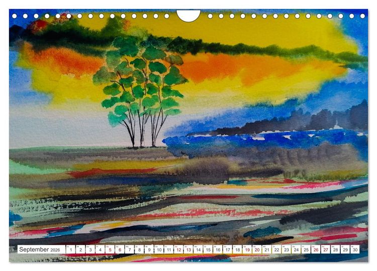 Produktbild: Roland Reiff Aquarelle Himmelslanschaften (Wandkalender 2026 DIN A4 quer), CALVENDO Monatskalender