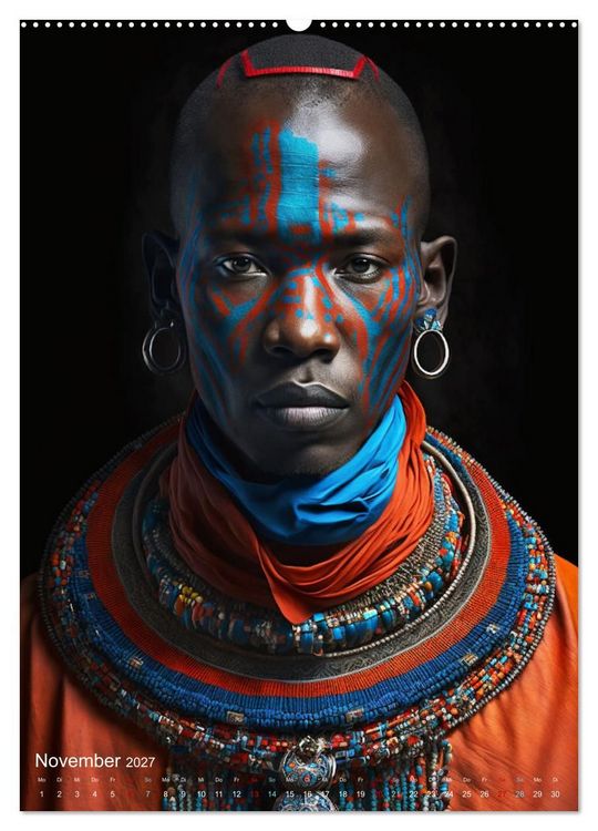 Produktbild: Inspiriert von den Massai, den stolzen Kriegern Afrikas (Wandkalender 2027 DIN A2 hoch), CALVENDO Monatskalender